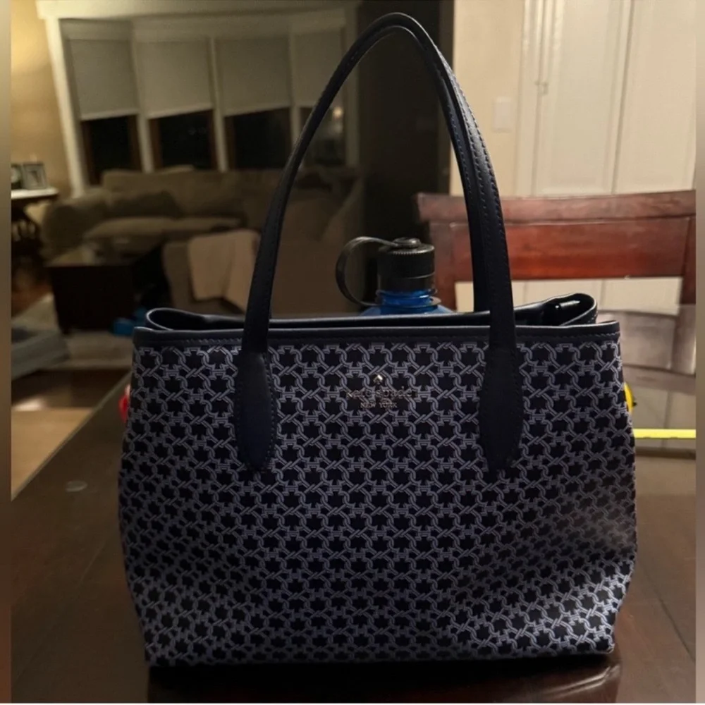 Kate Spade Navy and Black Geometric Tote - Picture 2 of 15